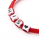 Set di bracciali con perline intrecciate in filo di nylon regolabili per san valentino BJEW-JB06238-8