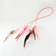 Woman's Dyed Feather Braided Suede Cord Headbands OHAR-R185-05-1
