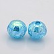 AB Color Crackle Acrylic Flat Round Beads CACR-M003-06-1