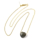 Natural Labradorite Heart Pendant Necklace with Golden Alloy Cable Chains NJEW-G116-01G-2