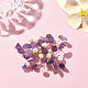 天然混合宝石チップとパールビーズの花のブローチピン  女性用ゴールデン 304 ステンレス鋼ワイヤーラップラペルピン  45~55x55~60x10mm JEWB-BR00098-4