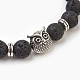 Natural Lava Rock Beads Stretch Bracelets BJEW-JB03850-07-2