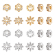 CHGCRAFT 24Pcs 6Styles Cubic Zirconia Spacer Beads Brass Spacer Beads Multi-Petal Flower Beads for DIY Jewelry Making DIY Crafts KK-CA0003-63-1