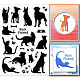 Globleland Katze Hunde Silhouetten klare Stempel für DIY Scrapbooking Tiere Haustier Silikon klare Stempelsiegel für Kartenherstellung Fotoalbum Tagebuch Heimdekoration DIY-WH0167-57-0535-1