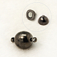 Gunmetal Round Brass Magnetic Clasps X-KK-15X10-B-2