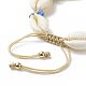 Natürliche geflochtene Perlenarmbänder aus Kaurimuscheln und Glassamenblumen für Frauen BJEW-TA00206-5