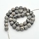 Perles facettées rondes noires de pierre de soie / netstone G-E302-063-10mm-2