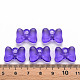 透明なアクリルパーツ  蝶結び  紫色のメディア  13.5x18x5.5mm  穴：2.5mm  約625個/500g TACR-T024-02BA-936-4