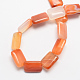 Rectangle Shaped Dyed Natural Red Agate Stone Beads Strands G-S112-05-2