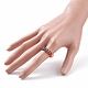 Glass Braided Bead Finger Ring for Women RJEW-JR00467-04-3