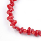 Synthetic Coral Beaded Stretch Bracelets BJEW-S134-88-2