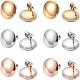 BENECREAT 30PCS 3 Colors Stainless Steel Round Ball Stud Earrings Hook Jewelry Findings with Storage Container for Jewelry Making Findings STAS-BC0002-54-1