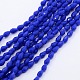 Opaque Solid Color Crystal Glass Faceted Teardrop Beads Strands GLAA-F022-A03-2