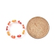 Кольцо из стеклянных бусин с цветочным узором для женщин RJEW-MZ00002-5