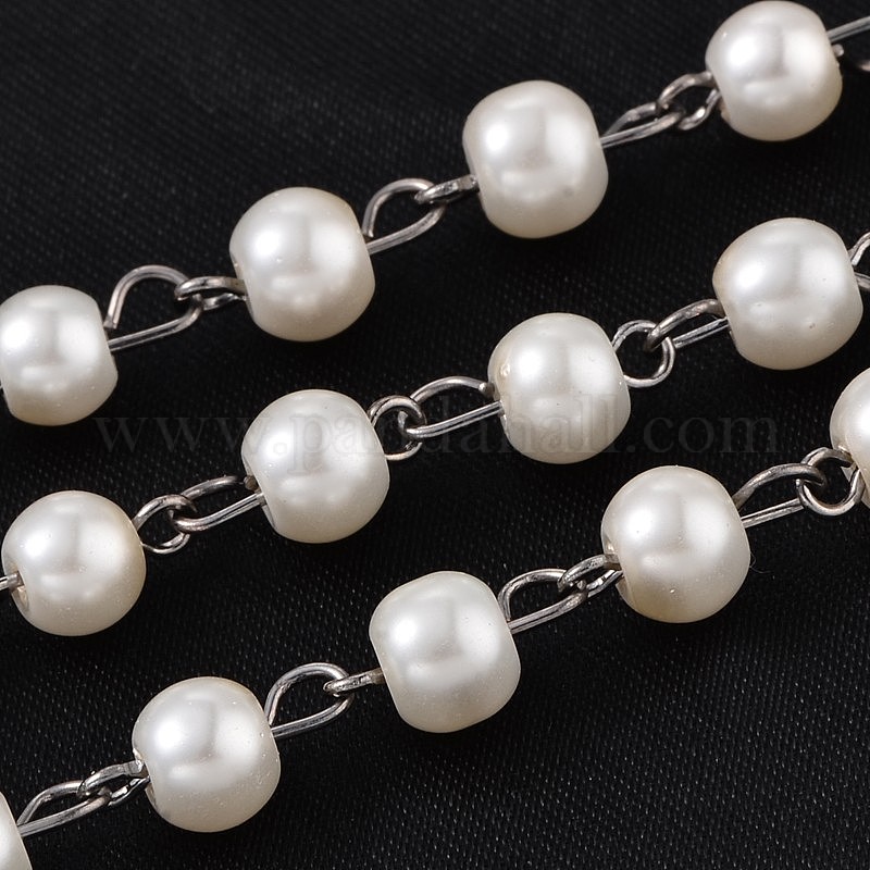 Wholesale Handmade Glass Pearl Beaded Chains for Necklaces Bracelets