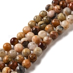 Natural Crazy Agate Round Bead Strands, 6mm, Hole: 1mm, about 31pcs/strand, 7.5 inch