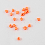 Perles de rocaille en verre, orange, 4~5x3~4mm, Trou: 1~2mm