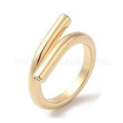 Brass Wire Wrap Cuff Ring for Women RJEW-E079-01G