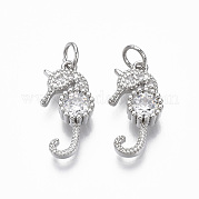 Латунные микропаве прозрачные подвески с фианитом KK-R133-052P-NF