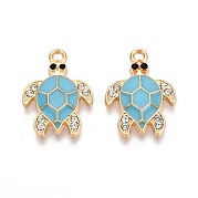 Rhinestone сплава и эмали подвески PALLOY-T092-40G-04