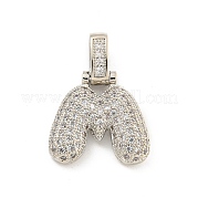 Латунные микропаве прозрачные подвески с фианитом KK-B099-01P-M