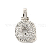 Латунные микропаве прозрачные подвески с фианитом KK-B099-01P-Q