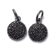 Латунные микро-паве черные кубические циркониевые подвески KK-I658-08A