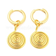 Серьги-кольца с подвесками из латуни vortex EJEW-K245-45G