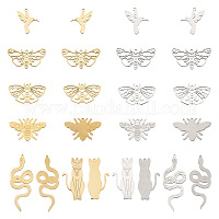 DICOSMETIC 3 Colors Moon Alien Bird Charms Laser Cut Pendants Colorful Stainless Steel Charms for Jewelry Making