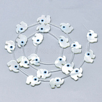 Natural Sea Shell Beads Strands, Dyed, Square Chip, White,  1~3.5x4.5~10x4.5~10mm, Hole: 0.5mm, 16.1 inch~16.9 inch