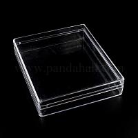Polypropylene(PP) Bead Storage Container, 18 Compartment Organizer Boxes,  Rectangle, Clear, 19.1x10x2.2cm, Compartment: 3x3cm