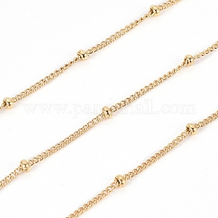 Ionenplattierung (IP) 304 Panzerketten aus Edelstahl, Satellitenketten, mit Perlen und Spule, gelötet, golden, 1.5x1x0.3 mm, ca. 32.8 Fuß (10m)/Rolle