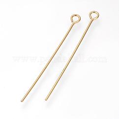 Pasador de ojo de acero inoxidable 304, dorado, 30x0.7mm, agujero: 2 mm