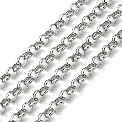 Chaînes rolo en acier inoxydable 304 résistant au ternissement, chaînes à maillons non soudées, couleur inoxydable, 6x2mm