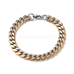 Bracciali unisex con catene a maglie cubane in acciaio inossidabile 201/304&nbsp;BJEW-F522-04G