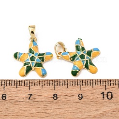 Pendentifs en laiton émaillé d'animaux marins&nbsp;KK-F917-01A-02