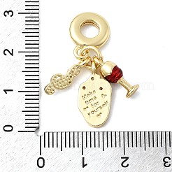 Messing dunkelrot und rosa Emaille Kelch Frau Musiknote europäischen baumeln Charms&nbsp;KK-C137-18G