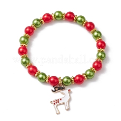 Bracelets extensibles en plastique ABS imitation perle&nbsp;BJEW-JB10941
