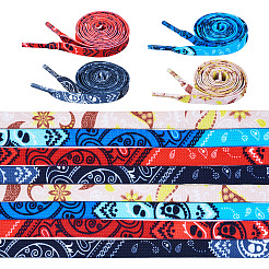4 par de cordones de poliéster con estampado de flores de 4 colores&nbsp;FIND-TA0010-30