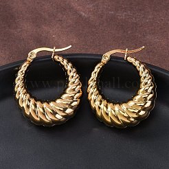 Pendientes de aro de acero inoxidable 304 con revestimiento iónico (IP)&nbsp;EJEW-O096-40G