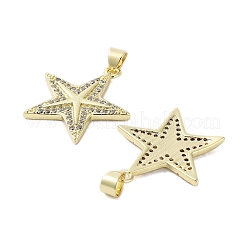 Pendenti con micro pavé di zirconi cubici in ottone con placcatura a cremagliera&nbsp;KK-E102-11G