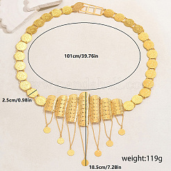 Catene per la vita con ciondolo a moneta con nappa floreale in lega di zinco ed ottone di lusso ed elegante per le donne&nbsp;WN1140