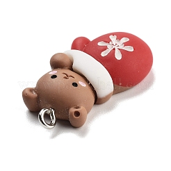 Pendentifs en résine opaque sur le thème de noël&nbsp;RESI-F054-B08