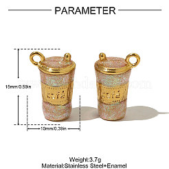Colgantes de esmalte de acero inoxidable 304&nbsp;STAS-OY005-35G