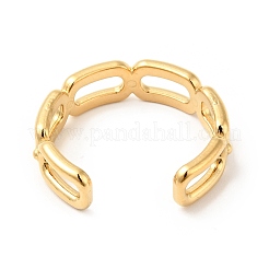 Anillo de puño abierto ovalado de acero inoxidable 304 con revestimiento iónico (IP)&nbsp;RJEW-I085-01G