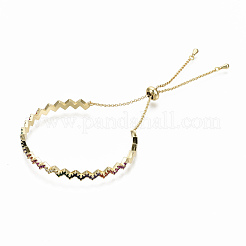 Messing Micro pave Zirkonia Slider Armbänder&nbsp;BJEW-S142-030-NF