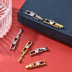 12 Stück 2 Farben Rack Plating Messing Micro Pave klare Zirkonia Faltverschlüsse&nbsp;KK-BBC0021-34