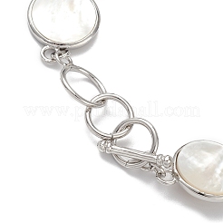 Bracciali a catena a maglie di conchiglia bianco naturale&nbsp;BJEW-E077-02P-03