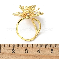 Manschettenringe aus Messing mit klarem Zirkonia für Damen&nbsp;LS-RJEW-S621-01G