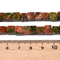 Natur Unakit Perlen Stränge&nbsp;X-G-T139-6x6-08A